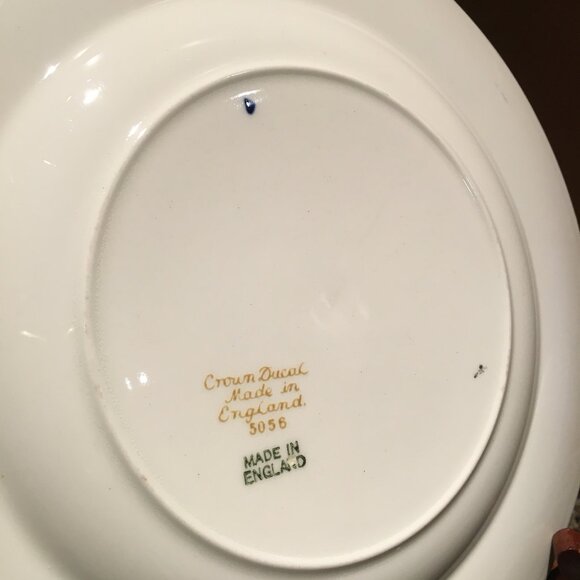 Vintage English CROWN DUCAL Cobalt and Gold Trim Dessert Plate #3 - Picture 4 of 7